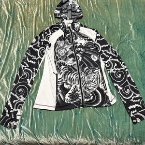 YMX Tattoo inspired Black and White Graphic Hoodie